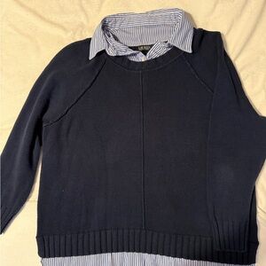 Ralph Lauren Blue and White Striped Shirt